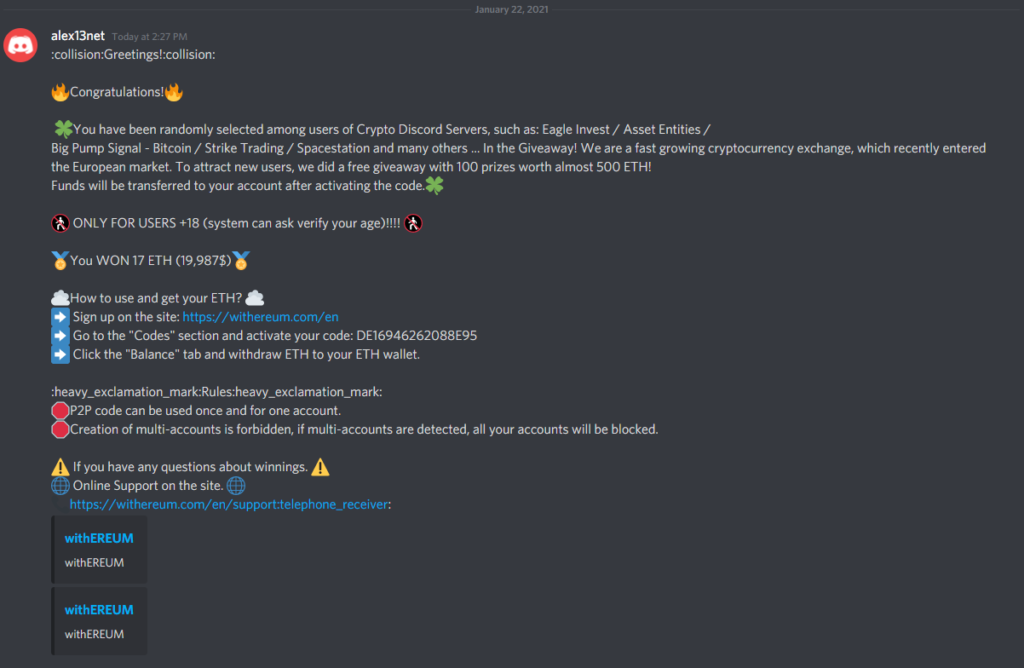discord crypto scam