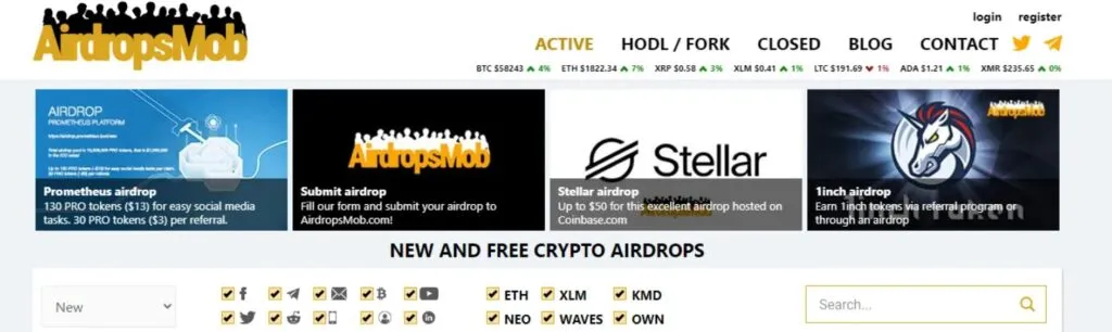 Платформа AirdropsMob