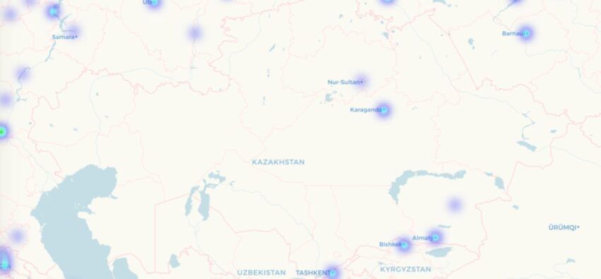 Казахстан на Coinmap