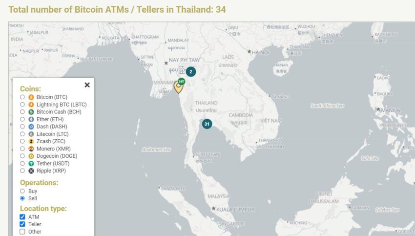 Пункты для продажи цифровых активов в Таиланде