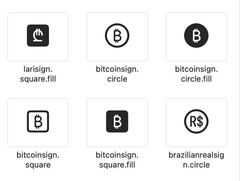 Криптоиконки в SF Symbols