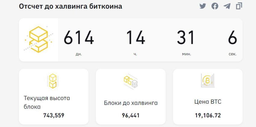 Отсчет времени до халвинга