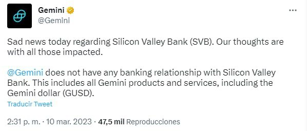 Binance и Gemini отрицают связь с Silicon Valley Bank