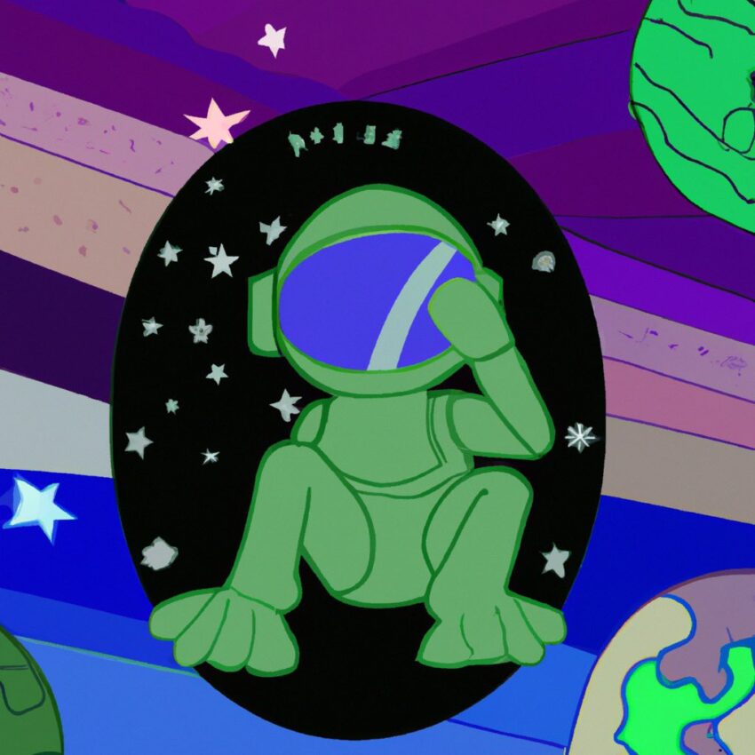 Logotipo de la criptomoneda meme AstroPepeX creado por inteligencia artificial