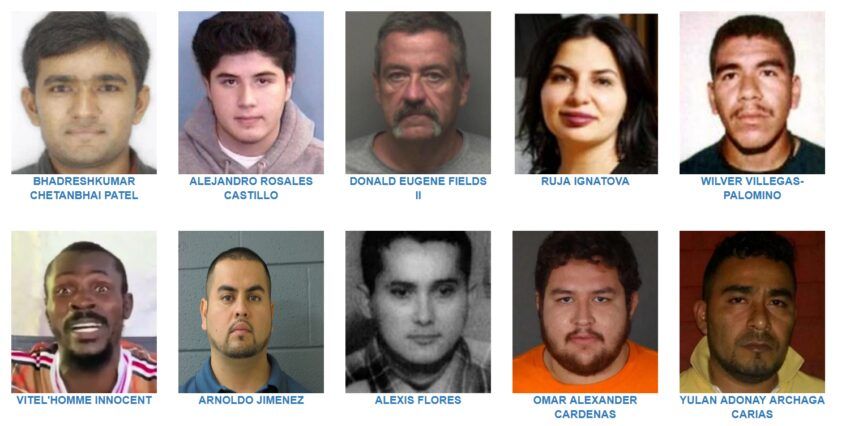 Десять самых разыскиваемых лиц ФБР, в числе которых — Руя Игнатова (четвертая сверху)